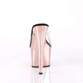 Pleaser Mules ADORE-701 Transparent Or Rose Chrome EU-35/US-5