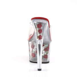 Pleaser Mules ADORE-701FL Transparent Rouge EU-35/US-5