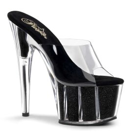 Pleaser Mules ADORE-701G Transparent Noir EU-35/US-5