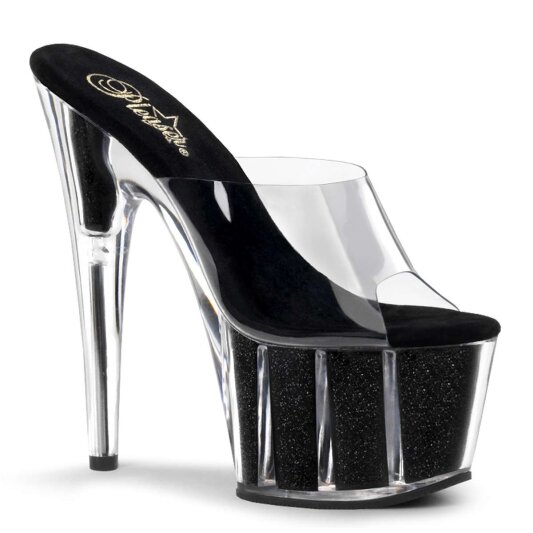 Pleaser Mules ADORE-701G Transparent Noir EU-37/US-7