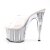 Pleaser Mules ADORE-701G Transparent Argent Paillettes EU-37/US-7