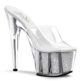 Pleaser Mules ADORE-701G Transparent Argent Paillettes...