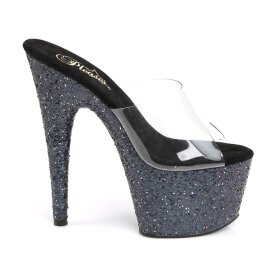 Pleaser Mules ADORE-701LG Transparent Noir Hologramme EU-35/US-5