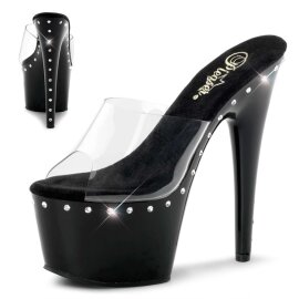 Pleaser Mules ADORE-701LS Transparent Noir EU-35/US-5
