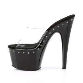 Pleaser Mules ADORE-701LS Transparent Noir EU-35/US-5