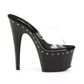 Pleaser Mules ADORE-701LS Transparent Noir EU-35/US-5