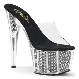 Pleaser Mules ADORE-701SRS Transparent Argent EU-35/US-5