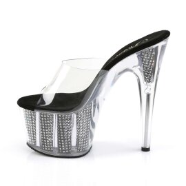 Pleaser Mules ADORE-701SRS Transparent Argent EU-35/US-5