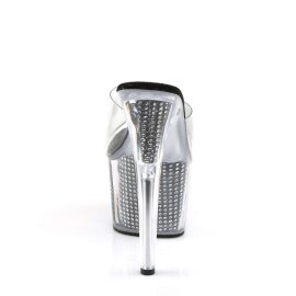 Pleaser Mules ADORE-701SRS Transparent Argent EU-37/US-7