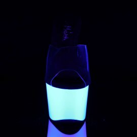 Pleaser Mules ADORE-701UV Transparent Néon Blanc...