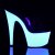 Pleaser Mules ADORE-701UV Transparent Néon Blanc EU-35/US-5