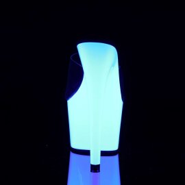 Pleaser Mules ADORE-701UV Transparent Néon Blanc EU-37/US-7
