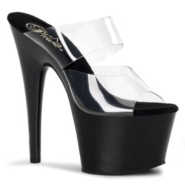 Pleaser Mules ADORE-702 Transparent Noir EU-37/US-7