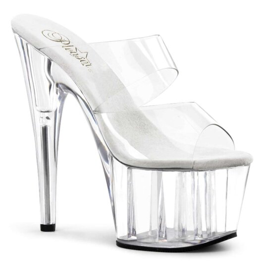 Pleaser Mules ADORE-702 Transparent Argent EU-35/US-5