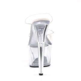Pleaser Mules ADORE-702 Transparent Argent EU-35/US-5