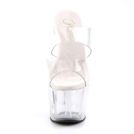 Pleaser Mules ADORE-702 Transparent Argent EU-37/US-7