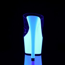 Pleaser Mules ADORE-702UV Transparent Néon Blanc EU-35/US-5
