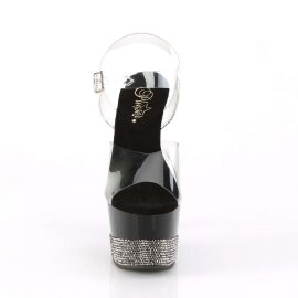 Pleaser Sandales ADORE-708-3 Transparent Noir Argent...