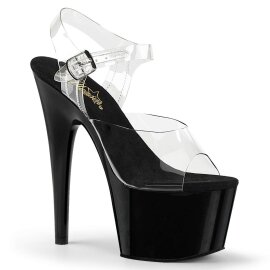 Pleaser Sandales ADORE-708 Transparent Noir EU-38/US-8