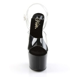 Pleaser Sandales ADORE-708 Transparent Noir EU-38/US-8