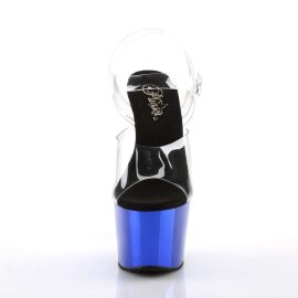 Pleaser Sandales ADORE-708 Transparent Bleu Chrome...