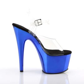 Pleaser Sandales ADORE-708 Transparent Bleu Chrome EU-35/US-5