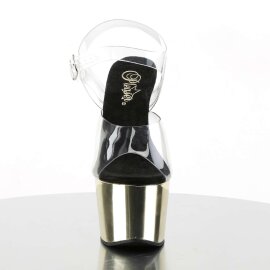 Pleaser Sandales ADORE-708 Transparent Or Chrome EU-35/US-5