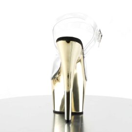 Pleaser Sandales ADORE-708 Transparent Or Chrome EU-38/US-8
