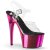 Pleaser Sandales ADORE-708 Transparent Rose Chrome EU-37/US-7