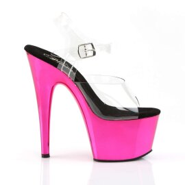 Pleaser Sandales ADORE-708 Transparent Rose Chrome EU-38/US-8