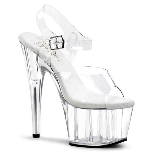 Pleaser Sandales ADORE-708 Transparent Argent EU-35/US-5