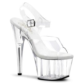 Pleaser Sandales ADORE-708 Transparent Argent EU-35/US-5