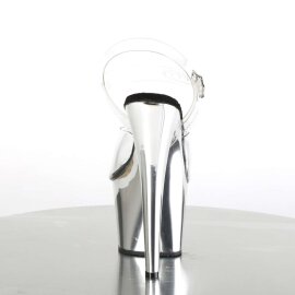 Pleaser Sandales ADORE-708 Transparent Argent Chrome EU-36/US-6
