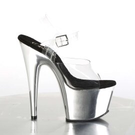 Pleaser Sandales ADORE-708 Transparent Argent Chrome EU-36/US-6