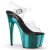 Pleaser Sandales ADORE-708 Transparent Turquoise Chrome EU-35/US-5