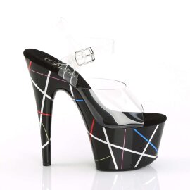 Pleaser Sandales ADORE-708BMC Transparent Noir EU-35/US-5