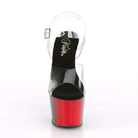 Pleaser Sandales ADORE-708BR Transparent Rouge Noir EU-37/US-7