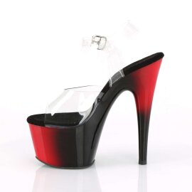 Pleaser Sandales ADORE-708BR Transparent Rouge Noir EU-37/US-7