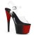 Pleaser Sandales ADORE-708BR Transparent Rouge Noir EU-37/US-7