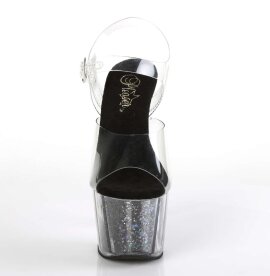 Pleaser Sandales ADORE-708CG Transparent Noir Paillettes...