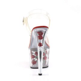 Pleaser Sandales ADORE-708FL Transparent Rouge EU-37/US-7