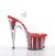Pleaser Sandales ADORE-708G Transparent Rouge Paillettes EU-37/US-7