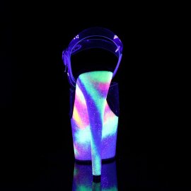 Pleaser Sandales ADORE-708GXY Transparent Néon EU-35/US-5