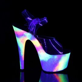 Pleaser Sandales ADORE-708GXY Transparent Néon EU-35/US-5