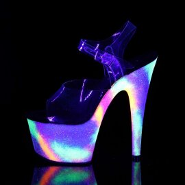 Pleaser Sandales ADORE-708GXY Transparent Néon EU-38/US-8
