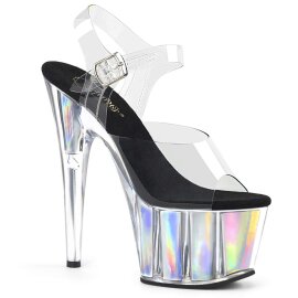 Pleaser Sandales ADORE-708HGI Transparent Argent...