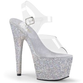 Pleaser Sandales ADORE-708HMG Transparent Argent Multi...