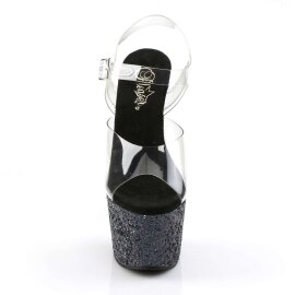 Pleaser Sandales ADORE-708LG Transparent Noir Strass...