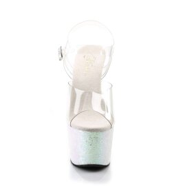 Pleaser Sandales ADORE-708LG Transparent Argent Multi...