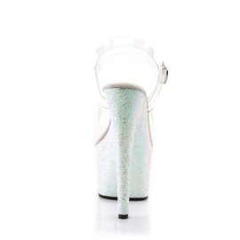 Pleaser Sandales ADORE-708LG Transparent Argent Multi Paillettes EU-35/US-5
